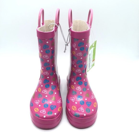 Shopkins Toddler Girls Rain Boots Rubber Slip On Waterproof Pink 12 - Picture 2 of 7